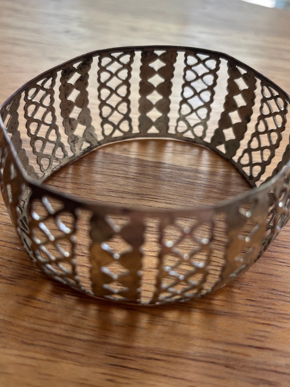 Silver Filigree Openwork Bracelet - Feminine Silver Tone